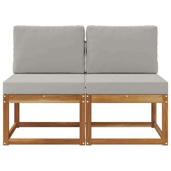 vidaXL 2 Pe&ccedil;a Sof&aacute; M&eacute;dio Externo Madeira S&oacute;lida de Ac&aacute;cia Natural