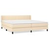 vidaXL Cama com molas/colch&atilde;o 200x200 cm tecido cor creme
