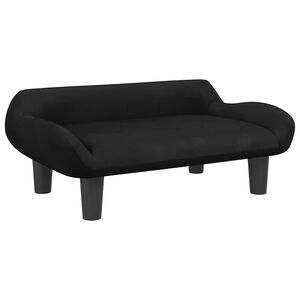 vidaXL Sof&aacute; infantil 70x40x24 cm veludo preto