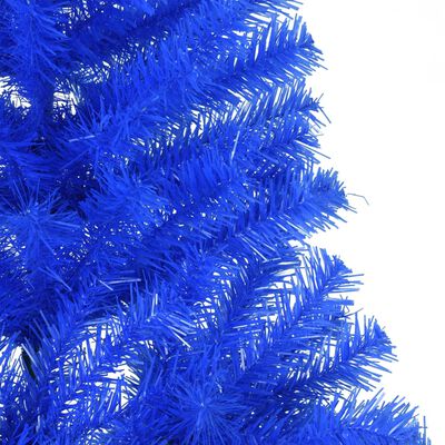 vidaXL Meia árvore de Natal artificial com suporte 180 cm PVC azul