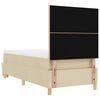 vidaXL Cama Box com colch&atilde;o com cabeceira Creme 100 x 200 cm tecido