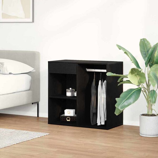 vidaXL Gabinete de Maquiagem com gaveta Carvalho Preto 80 x 40 x 75 cm