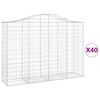 vidaXL Cestos gabi&atilde;o arqueados 40 pcs 200x50x140/160 ferro galvanizado