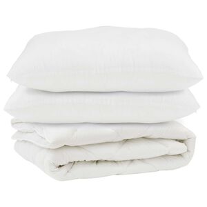 vidaXL Edred&atilde;o com travesseiro 3 pcs Branco Microfibra