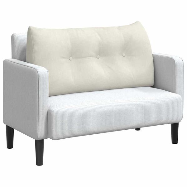 vidaXL Travesseiro para Costas Creme 100 x 24 x 50 cm Veludo