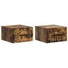 vidaXL Gabinete de Canto Montado na Parede 2 pcs Carvalho Fumado