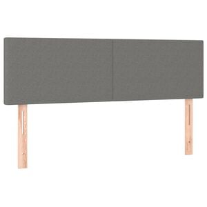 vidaXL Cabeceira de cama 2 pcs tecido 72x5x78/88 cm cinzento-escuro