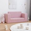 vidaXL Sof&aacute;-cama infantil de 2 lugares pel&uacute;cia macia rosa