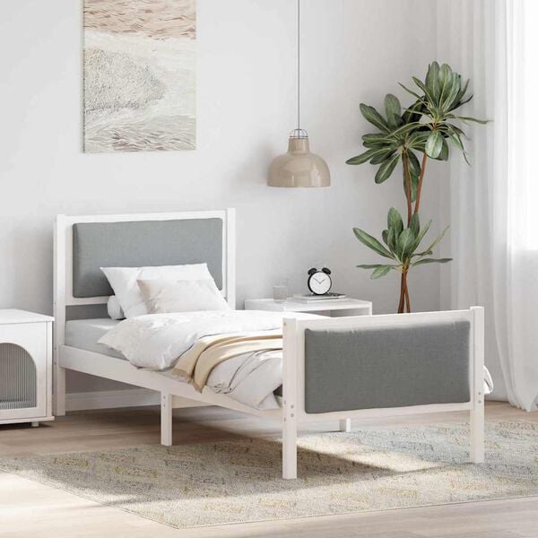 vidaXL Estrutura da Cama Cinzento-claro 75 x 190 cm tecido