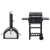 vidaXL Forno para pizza e churrasqueira de exterior 3-em-1 preto