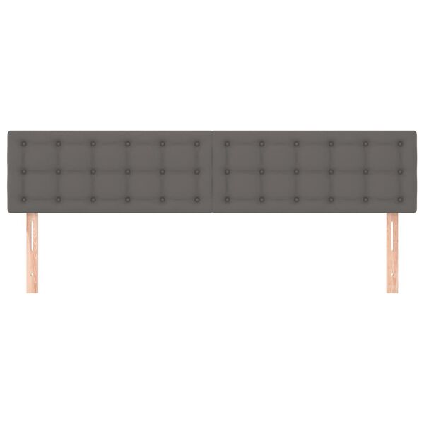 vidaXL Cabeceiras cinzento 200x5x78/88 cm couro artificial