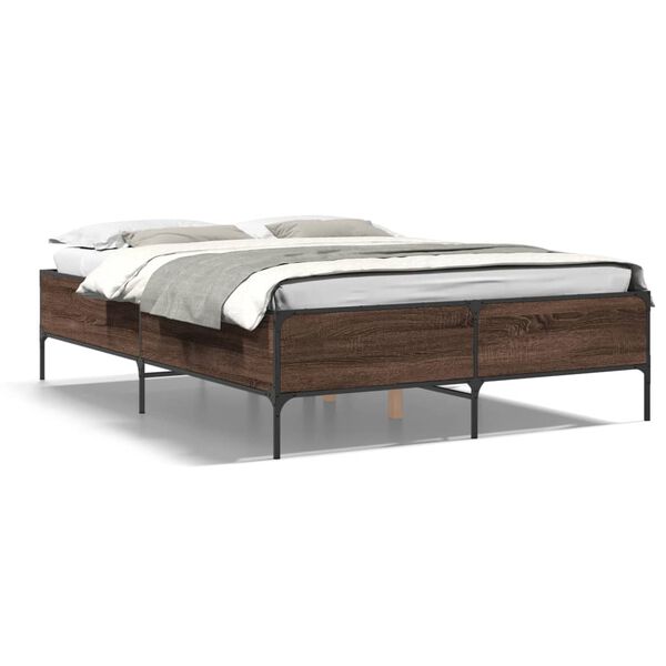 vidaXL Estrutura de cama 135x190cm derivados madeira/metal