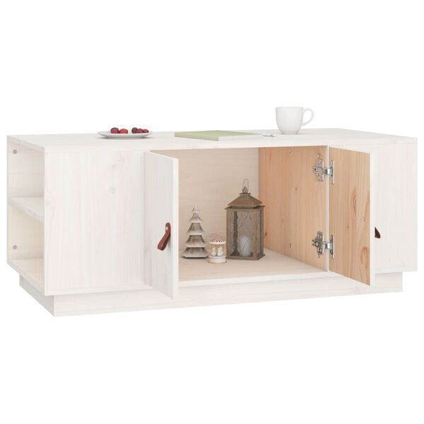 vidaXL Mesa de centro 100x50x41 cm pinho maciço branco