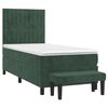 vidaXL Cama com molas/colch&atilde;o 80x200 cm veludo verde-escuro