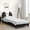 vidaXL Cama Viana com colch&atilde;o 90x190 cm couro artificial preto e branco