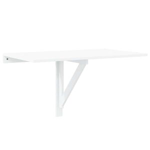 vidaXL Mesa de parede dobr&aacute;vel derivados de madeira branco brilhante