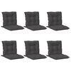 vidaXL Almofad&otilde;es lombares p/ cadeiras 6pcs mesclado tecido antracite