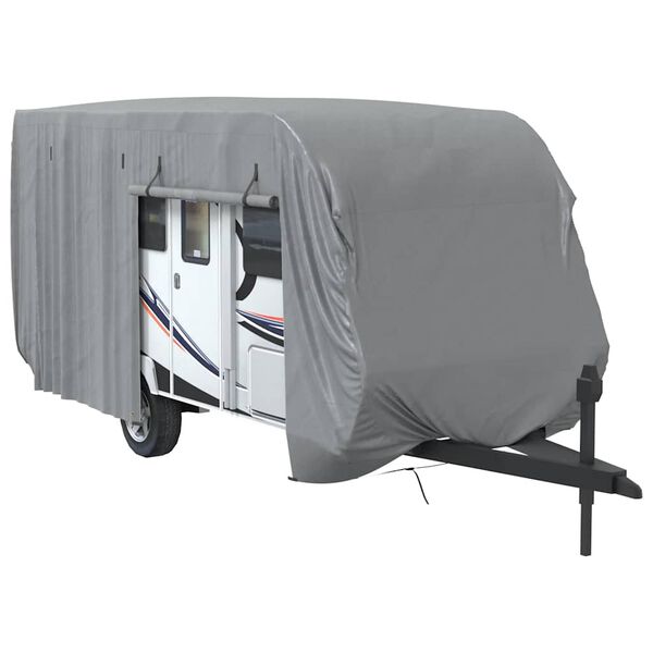 vidaXL Cobertura caravana 610x250x220 cm tecido n&atilde;o tecido cinzento