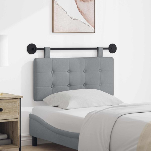 vidaXL Cabeceira Suspensa Cinzento-claro 100 x 55 x 5 cm tecido