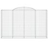 vidaXL Cestos gabião arqueados 4pcs 300x50x180/200cm ferro galvanizado