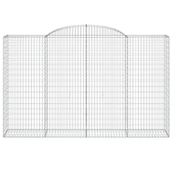 vidaXL Cestos gabião arqueados 4pcs 300x50x180/200cm ferro galvanizado