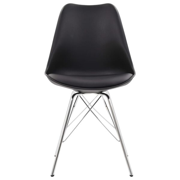 vidaXL Cadeiras de jantar 2 pcs couro artificial preto