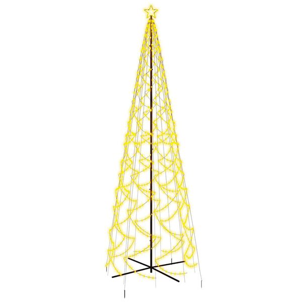 vidaXL &Aacute;rvore de Natal em cone 1400 luzes LED 160x500 cm branco quente