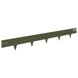 vidaXL Acabamento para Gramado 20 pcs 100 x 12 cm A&ccedil;o Verde-Azeitona