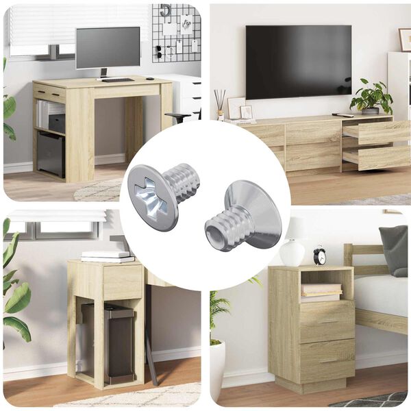 vidaXL Parafusos com Cabe&ccedil;a Chanfrada 2 pcs Prateado M4 x 6 mm A&ccedil;o