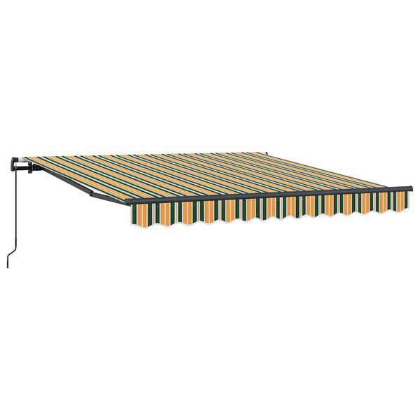 vidaXL Toldo Retr&aacute;til Verde e amarelo 350 x 250 cm Poli&eacute;ster e A&ccedil;o