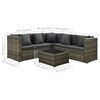 vidaXL 4 pcs conjunto lounge de jardim c/ almofadões vime PE cinzento