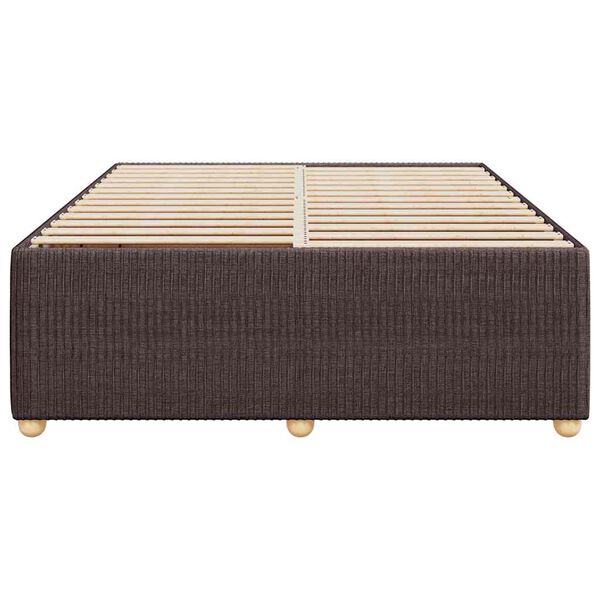 vidaXL Estrutura de cama sem colch&atilde;o 140x190 cm tecido castanho-escuro