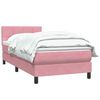 vidaXL Cama com molas/colch&atilde;o rosa 90x220 cm veludo