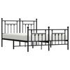 vidaXL Estrutura de cama com cabeceira e p&eacute;s 140x200 cm metal preto