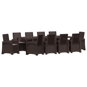 vidaXL Conjunto de Jantar para Jardim 11 unid. PP