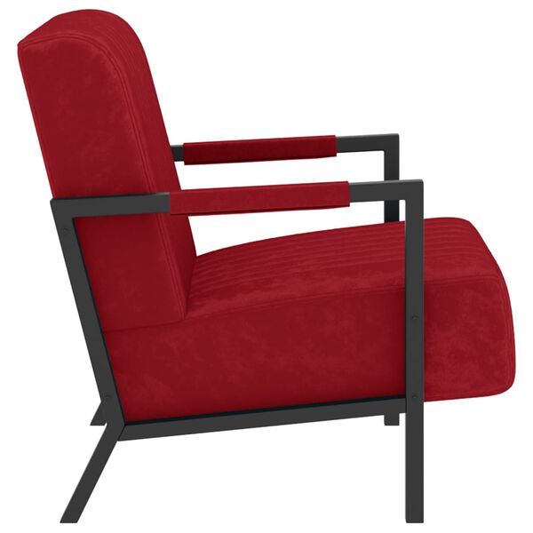 vidaXL Poltrona em veludo vermelho tinto