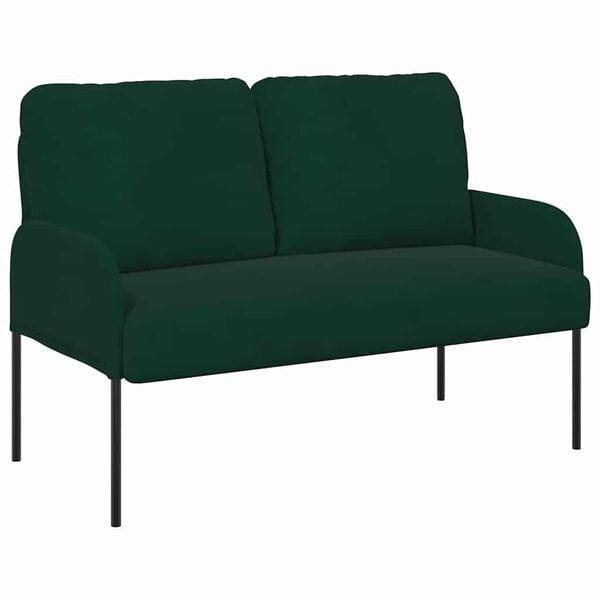 vidaXL Sof&aacute;s com almofada 110cm Verde Escuro Contraplacado