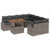 vidaXL Conjunto de Sof&aacute; de Jardim 9 pcs Cinzeto Rattan Sint&eacute;tico