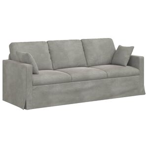 vidaXL Sof&aacute; Cinzento-claro 198 x 78 x 80 cm Veludo