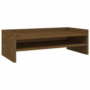 vidaXL Suporte para monitor 50x24x16 cm pinho maci&ccedil;o castanho mel