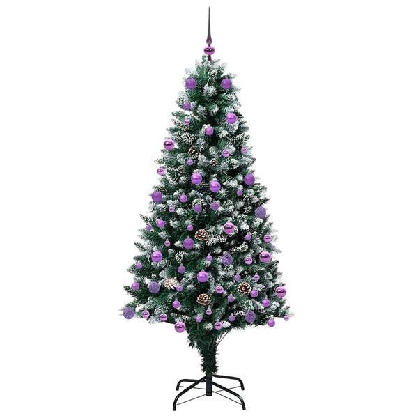 vidaXL &Aacute;rvore de Natal Artificial Verde 180 cm PVC, A&ccedil;o e Pl&aacute;stico