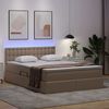 vidaXL Cama com arruma&ccedil;&atilde;o e LED com colch&atilde;o Cappuccino 140 x 190 cm