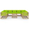 vidaXL Conj. lounge de jardim 10 pcs com almofad&otilde;es pinho impregnado