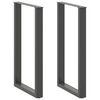 vidaXL P&eacute;s para mesa de bar em formato de U, 2 pe&ccedil;as, antracite, 60x(100-101) cm, a&ccedil;o