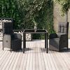 vidaXL 3 pcs conjunto de jantar p/ jardim c/ almofad&otilde;es vime PE preto