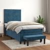 vidaXL Cama com molas/colch&atilde;o 90x190 cm veludo azul-escuro