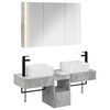 vidaXL Conjunto de Arm&aacute;rios para Banheiro 4 pcs Cinzento Cimento