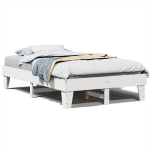 vidaXL Cama sem colch&atilde;o 135x190 cm madeira de pinho maci&ccedil;a branco