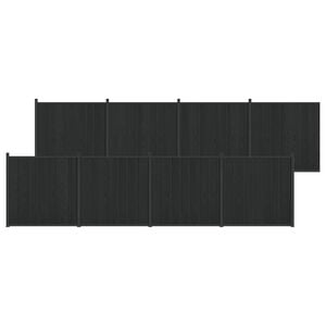 vidaXL Painel de Cerca 8 unid. 1405 x 186,5 cm WPC e Alum&iacute;nio Preto