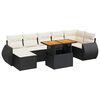 vidaXL 8 pcs conjunto sof&aacute;s de jardim com almofad&otilde;es vime PE preto